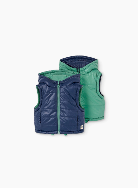Two-sided vest with zipper