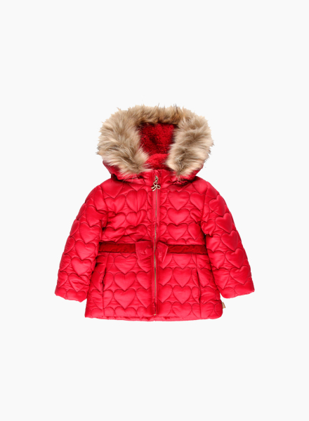 Warm parka with bow at the back