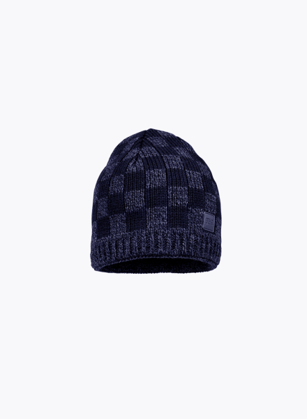 winter hat with chess design