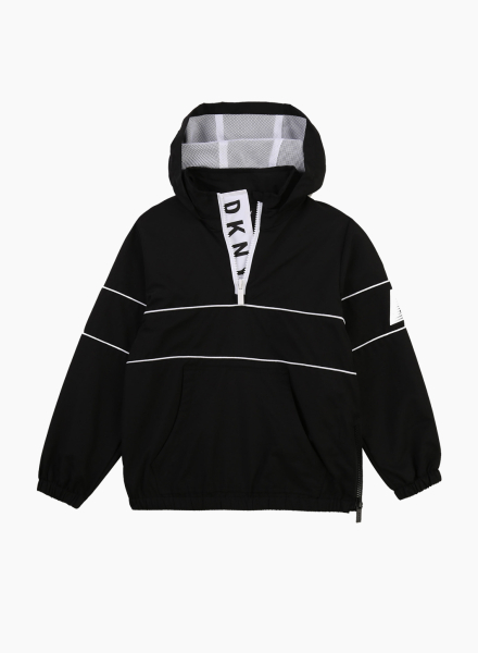 Water-repellent hoodie with printed DKNY logo