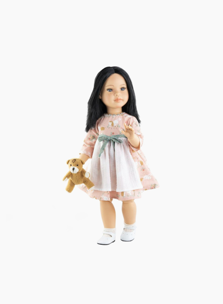 Doll "Rosé" with bear 60 cm