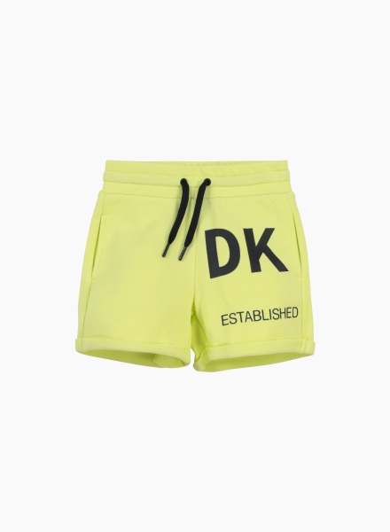 Cotton beach shorts with logo at the front and back