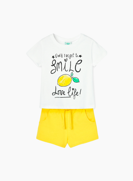 Set of T-shirt and shorts "Lemon"