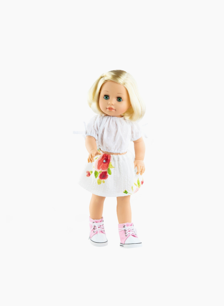 Doll "Agatha" in white top 42 cm