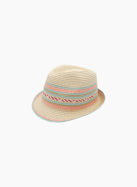 Летняя цветная шляпа-трилби