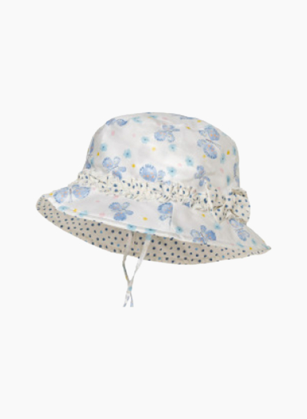 Baby bucket hat with butterfly and flower print