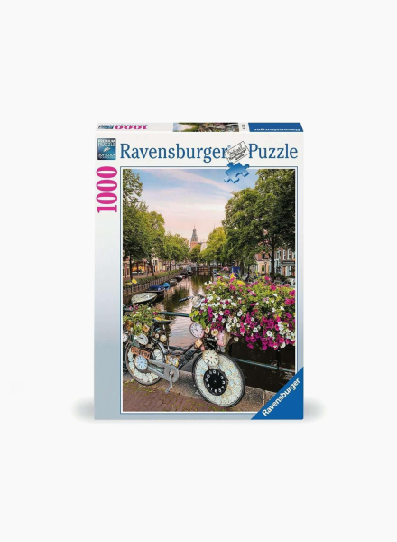 Puzzle "Bicycle and flowers in Amsterdam" 1000 pc.