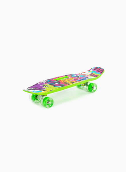 Light-Green skateboard with sticker 65 sm
