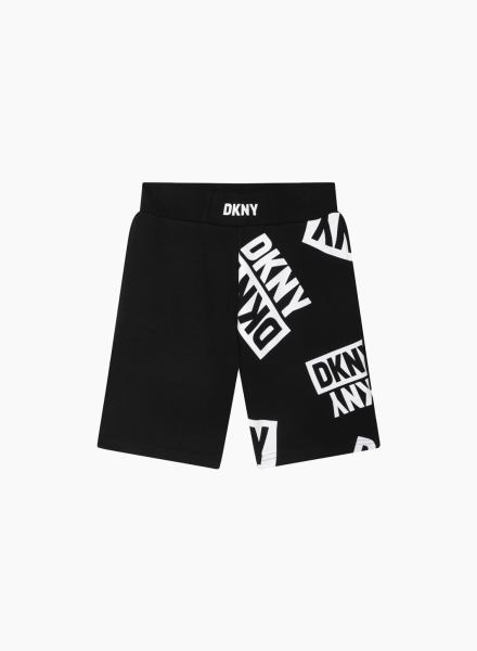 Shorts with DKNY logo printed on the front