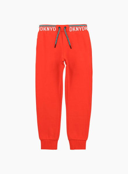 Pants with DKNY logo in jacquard at the waist