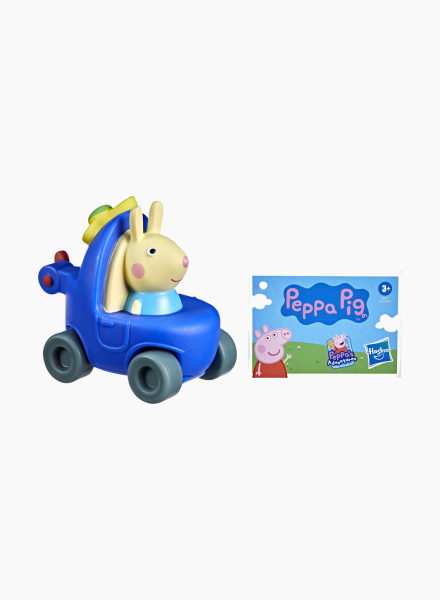 Cartoon figure "Rebecca Rabbit" and her car