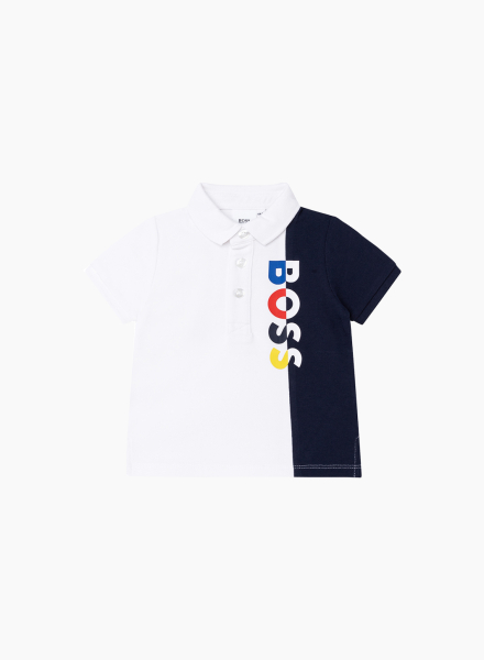Cotton polo with colorful logo