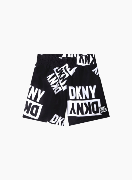 Swim shorts with abstract illustration