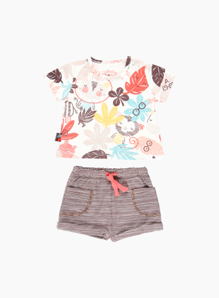 Set of T-shirt and shorts "Leaves"