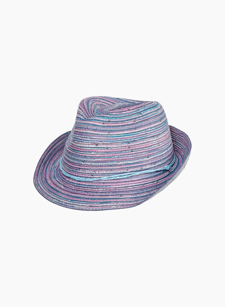 Striped trilby hat