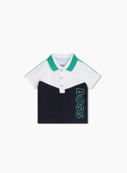 Polo with two-tone collar