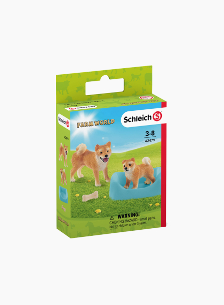 Set of figurines &quot;Shiba Inu mother and puppy&quot;