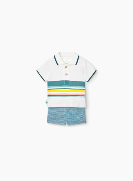 Striped polo and shorts set