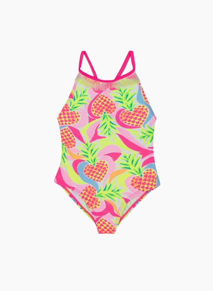 Pink pineapple print swimsuit
