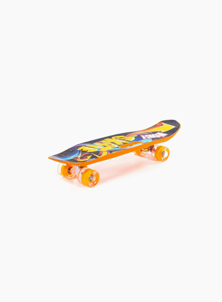 Orange skateboard with sticker 65 sm