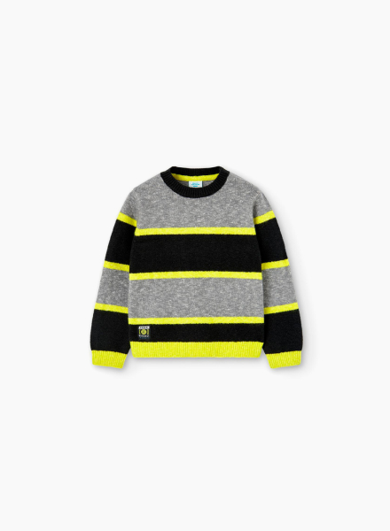 Knitted striped sweater for boys