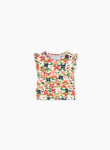 Knit t-shirt "Colorful flowers"