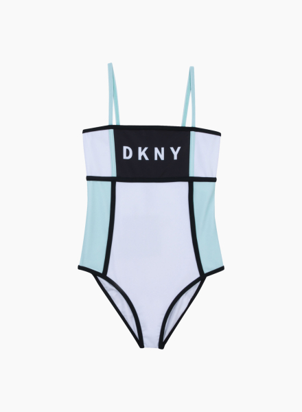 Swimsuit with printed DKNY at the front