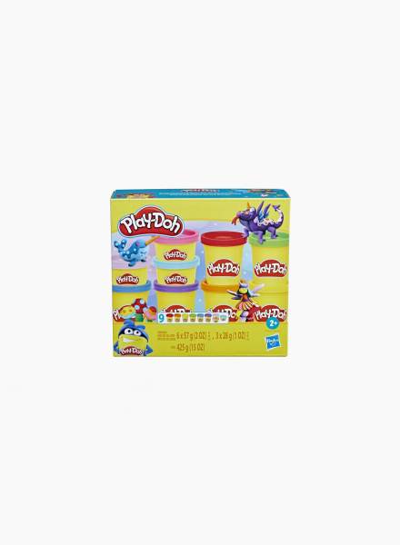 Plasticine set Play-Doh 9 colored containers