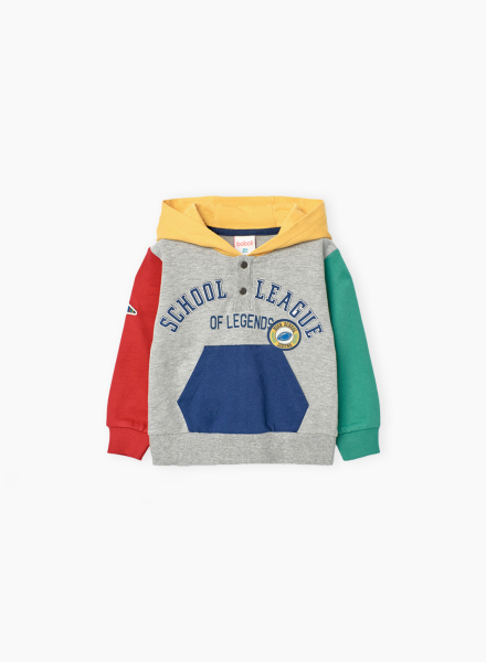 Fleece sweatshirt with embroidery