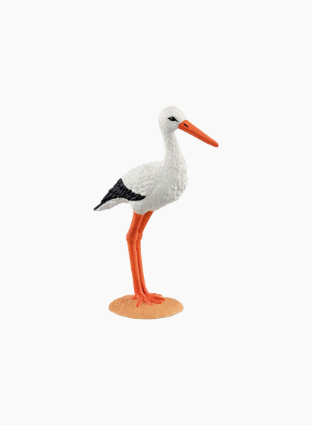 Реалистичная Мягкая игрушка птица белый Аист, 45 см