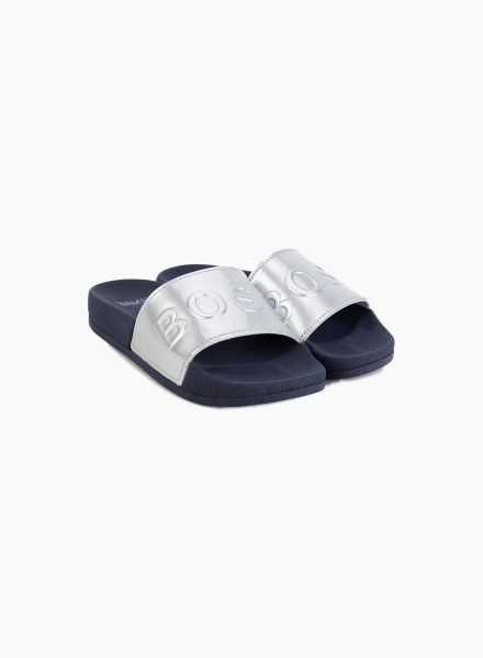 Silver summer slippers