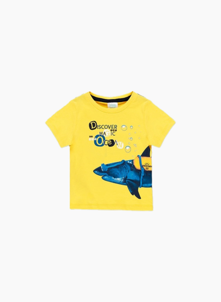 T-shirt with printed shark at the front and back