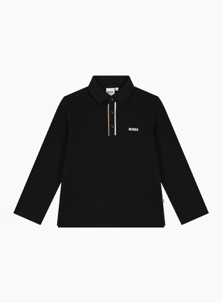 Long sleeve polo with logotype