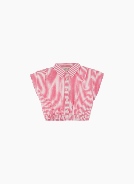Укороченная блузка с полосатым принтом