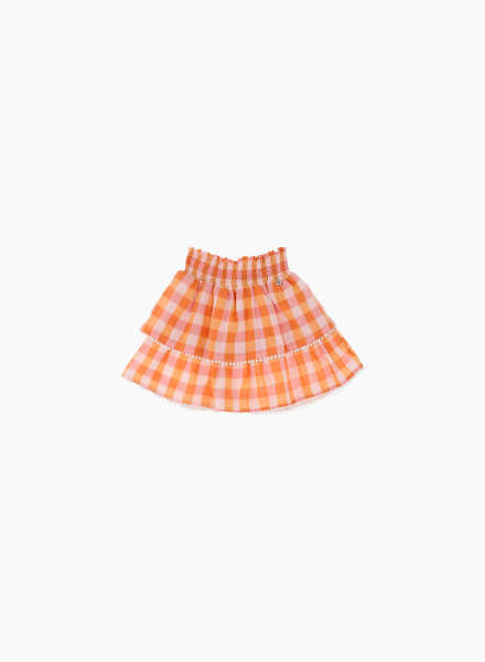 Checked frill skirt