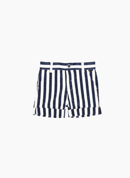 Satin bermuda striped shorts