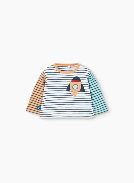 Long sleeve striped T-Shirt «Little astronaut»