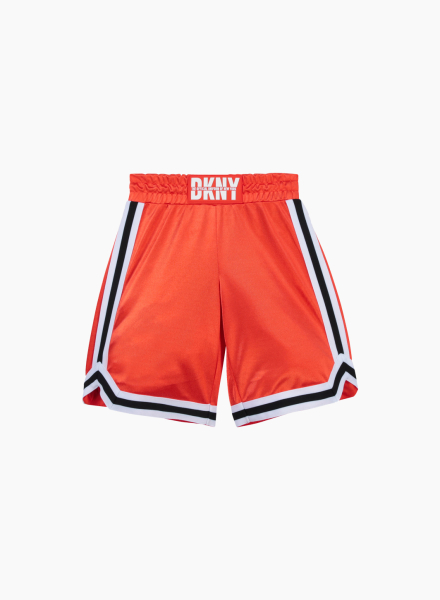 Basketball shorts with embroidered DKNY patch