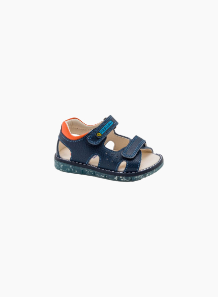 Kids leather sandal with abstract sole