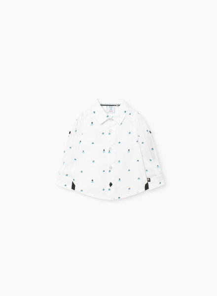 Cotton shirt with small prints
