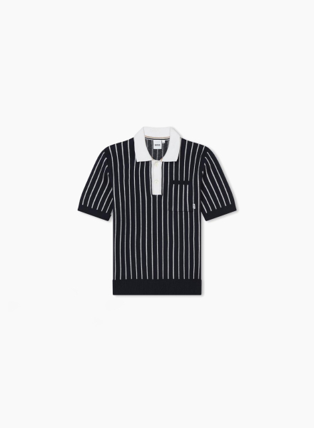 Striped polo shirt with pocket