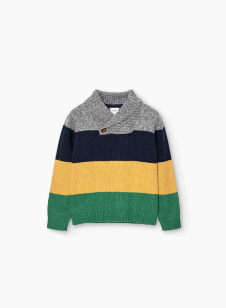 Sweater with stripes and collar