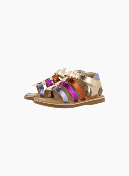 Stylish sandals with multicolored straps