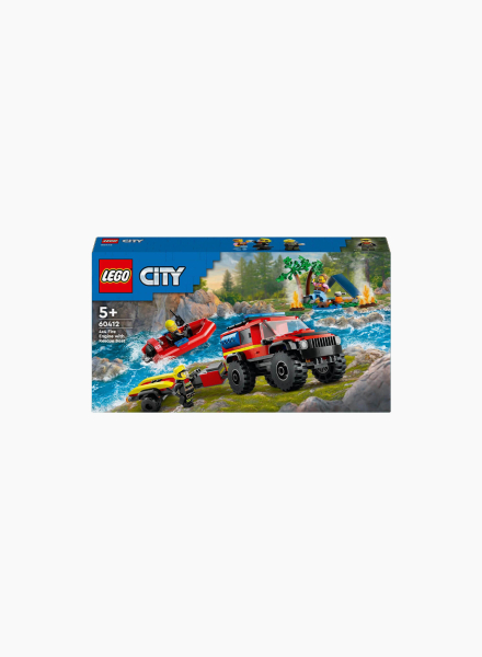 Constructor City "4x4 fire truck with rescue boat"