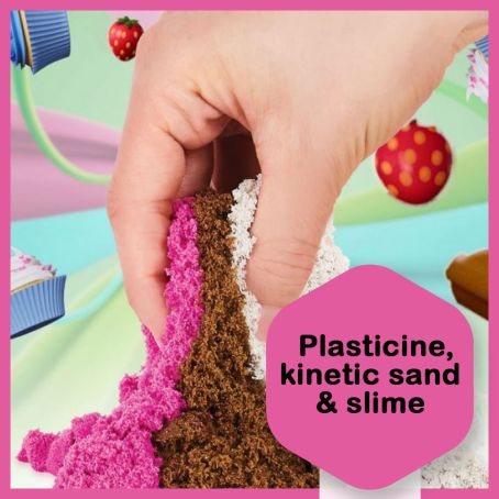 Plasticine, kinetic sand and slime